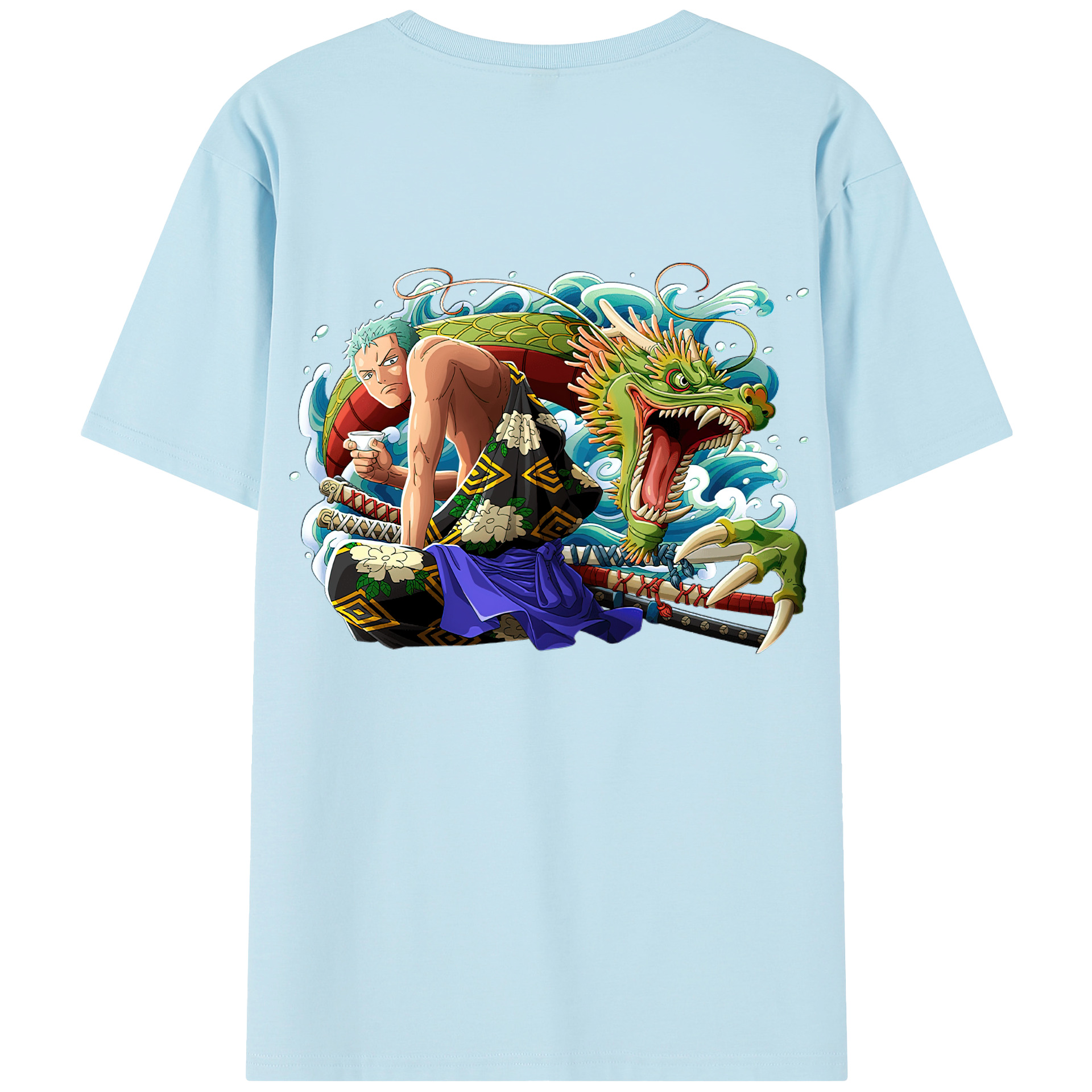 ワンピース ロロノア・ゾロ ONE PIECE Roronoa Zoro 綿100％半袖Tシャツ（背面プリント）
